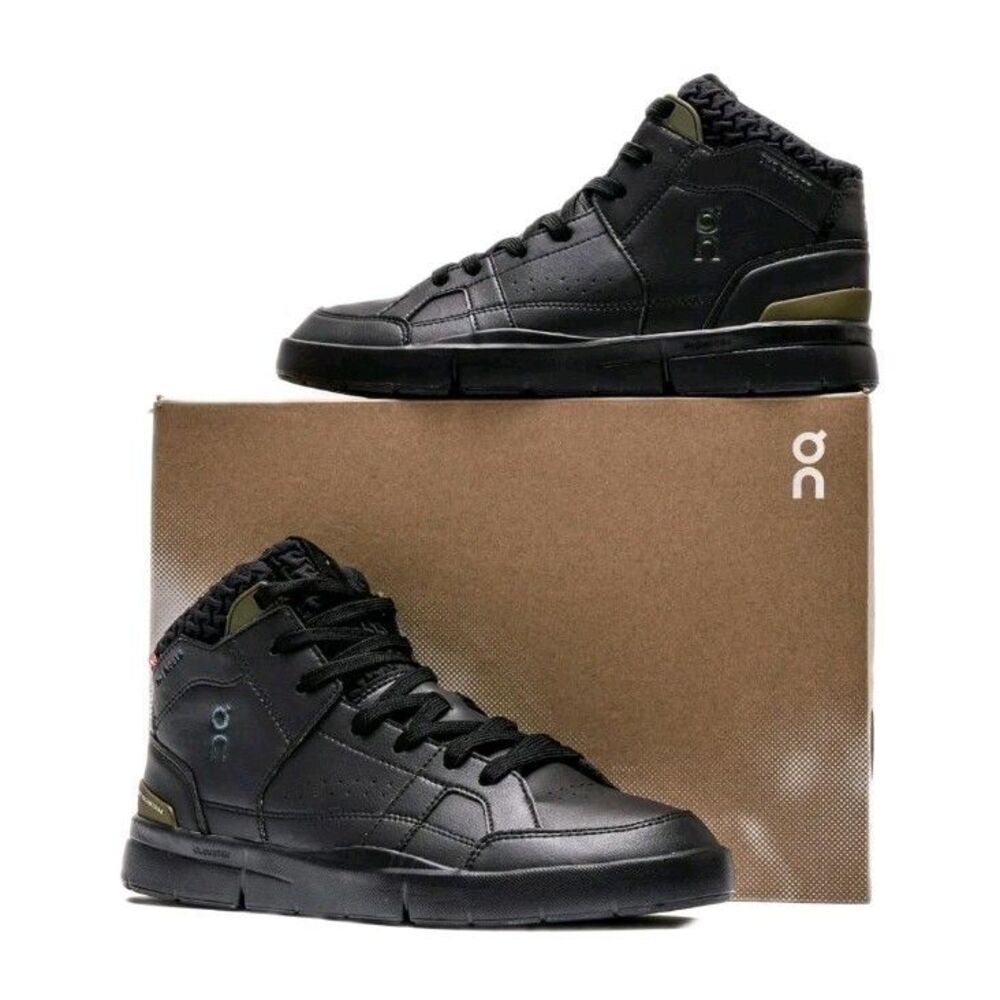 ON THE ROGER CLUBHOUSE WOMENS Sz 9.5 Mid Sensa Black Camo LEATHER  NEW IN BOX!